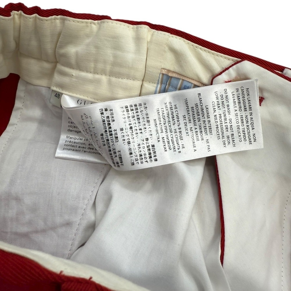Gucci Band Stripe Red Wool Trouser Pants Unisex Size 48 Made in Italy 32x30 - Picture 9 of 9